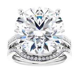 Rings Sterling Silver 14 mm Round Engagement Ring Mounting