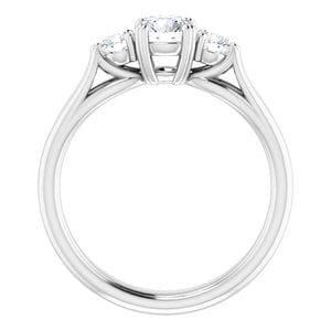 Rings 14K White 5.2mm Round Engagement Ring Mounting