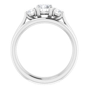 Rings 14K White 5.2mm Round Engagement Ring Mounting