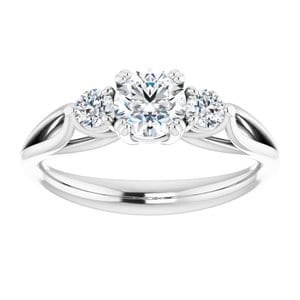 Rings 14K White 5.2mm Round Engagement Ring Mounting