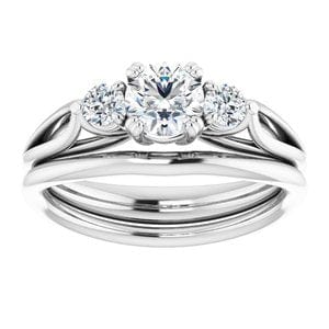 Rings 14K White 5.2mm Round Engagement Ring Mounting