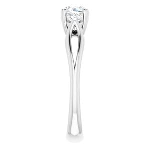 Rings 14K White 5.2mm Round Engagement Ring Mounting