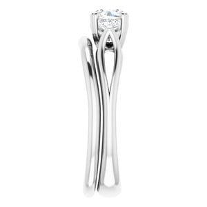 Rings 14K White 5.2mm Round Engagement Ring Mounting