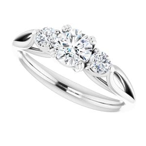 Rings 14K White 5.2mm Round Engagement Ring Mounting