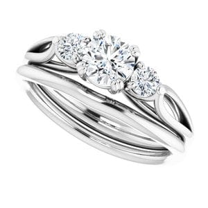 Rings 14K White 5.2mm Round Engagement Ring Mounting