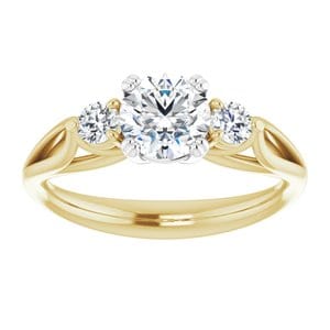 Rings 14K Yellow/White 6mm Round Engagement Ring Mounting
