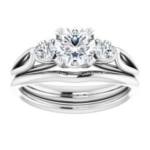 Rings 14K White 6mm Round Engagement Ring Mounting