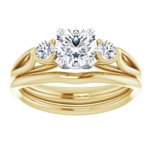 Rings 14K Yellow/White 6mm Round Engagement Ring Mounting