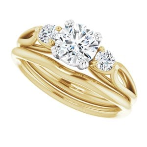 Rings 14K Yellow/White 6mm Round Engagement Ring Mounting