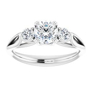 Rings 14K White 5.8mm Round Engagement Ring Mounting