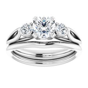 Rings 14K White 5.8mm Round Engagement Ring Mounting