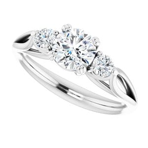 Rings 14K White 5.8mm Round Engagement Ring Mounting