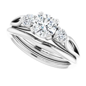 Rings 14K White 5.8mm Round Engagement Ring Mounting