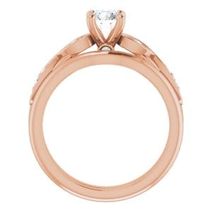 Rings 14K Rose 5.2 mm Round Infinity-Inspired Engagement Ring Mounting