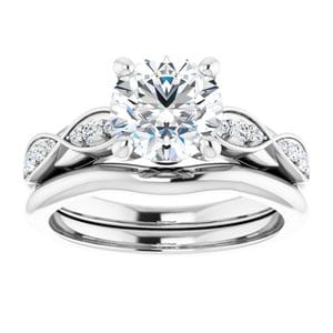 Rings 14K White 7.4 mm Round Infinity-Inspired Engagement Ring Mounting