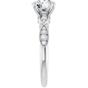 Rings 14K White 7.4 mm Round Infinity-Inspired Engagement Ring Mounting