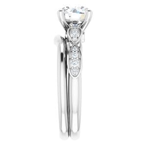 Rings 14K White 7.4 mm Round Infinity-Inspired Engagement Ring Mounting