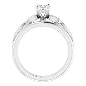 Rings 14K White 4x4 mm Square Infinity-Inspired Engagement Ring Mounting
