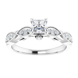 Rings 14K White 4x4 mm Square Infinity-Inspired Engagement Ring Mounting