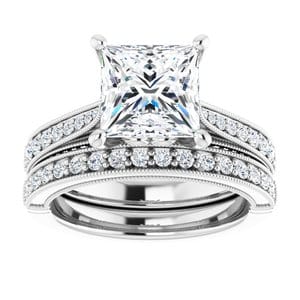 Rings 14K White 7.5 mm Square Engagement Ring Mounting