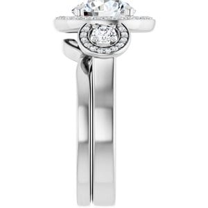 Rings 14K White 8 mm Round Engagement Ring Mounting