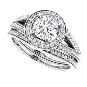 Rings 14K White 5.8 mm Round Engagement Ring Mounting