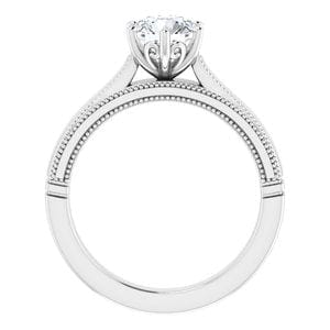 Rings 14K White 6.5 mm Round Solitaire Engagement Ring Mounting