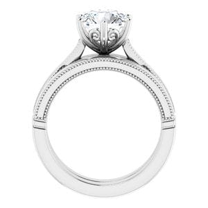 Rings 14K White 8 mm Round Solitaire Engagement Ring Mounting