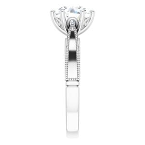 Rings 14K White 8 mm Round Solitaire Engagement Ring Mounting