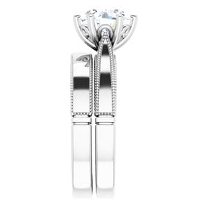 Rings 14K White 8 mm Round Solitaire Engagement Ring Mounting