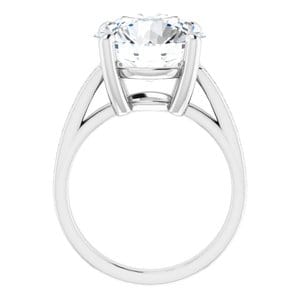 Rings Platinum 12 mm Round Engagement Ring Mounting