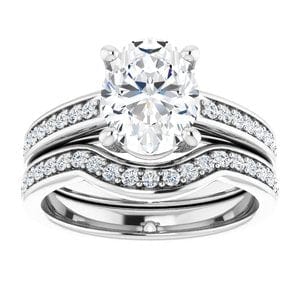 Rings 14K White 9x7 mm Oval Engagement Ring Mounting