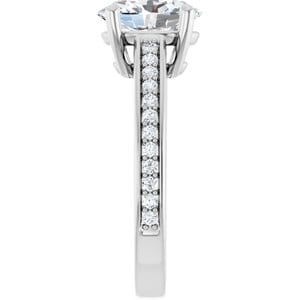 Rings 14K White 9x7 mm Oval Engagement Ring Mounting