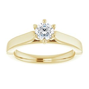 Rings 14K Yellow 4.8 mm Round Solitaire Engagement Ring Mounting
