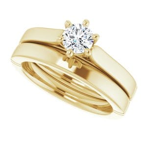 Rings 14K Yellow 4.8 mm Round Solitaire Engagement Ring Mounting