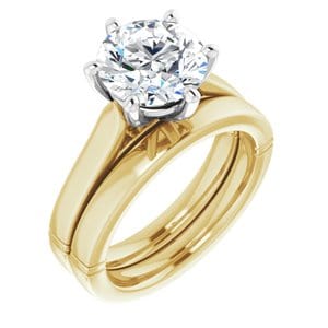 Rings 14K Yellow & White 8.8 mm Round Engagement Ring Mounting