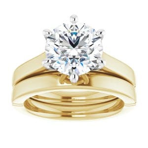 Rings 14K Yellow & White 8.8 mm Round Engagement Ring Mounting