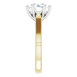 Rings 14K Yellow & White 8.8 mm Round Engagement Ring Mounting