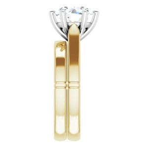 Rings 14K Yellow & White 8.8 mm Round Engagement Ring Mounting
