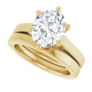 Rings 14K Yellow 10x8 mm Oval Solitaire Engagement Ring Mounting