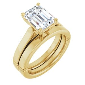 Rings 14K Yellow 9x7 mm Emerald Solitaire Engagement Ring Mounting