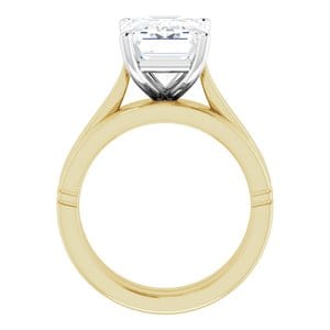 Rings 14K Yellow & White 11x9 mm Emerald Engagement Ring Mounting