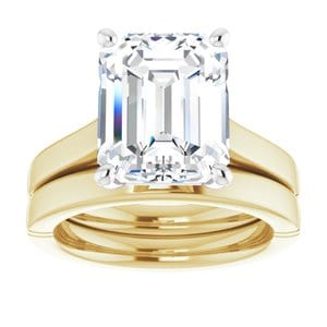 Rings 14K Yellow & White 11x9 mm Emerald Engagement Ring Mounting