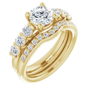 Rings 14K Yellow 6.5 mm Round Engagement Ring Mounting