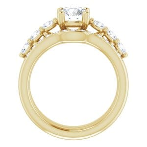 Rings 14K Yellow 6.5 mm Round Engagement Ring Mounting