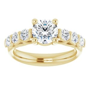 Rings 14K Yellow 6.5 mm Round Engagement Ring Mounting