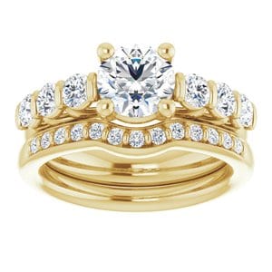 Rings 14K Yellow 6.5 mm Round Engagement Ring Mounting