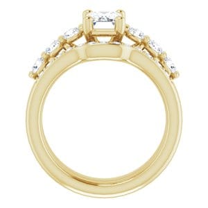 Rings 14K Yellow 7x5 mm Emerald Engagement Ring Mounting