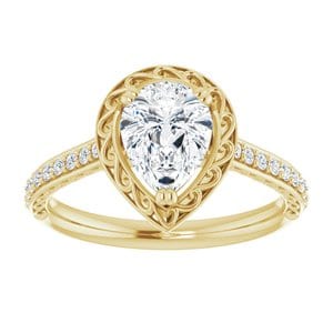 Rings 14K Yellow 8x6 mm Pear Engagement Ring Mounting