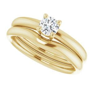 Rings 14K Yellow 4.4 mm Round Engagement Ring Mounting